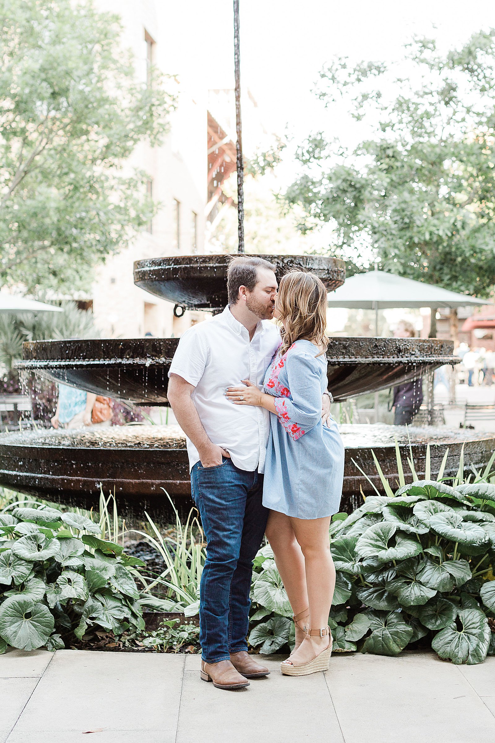 Romantic Engagement Session at The Pearl Fountain, San Antonio, Anna Kay Photography 