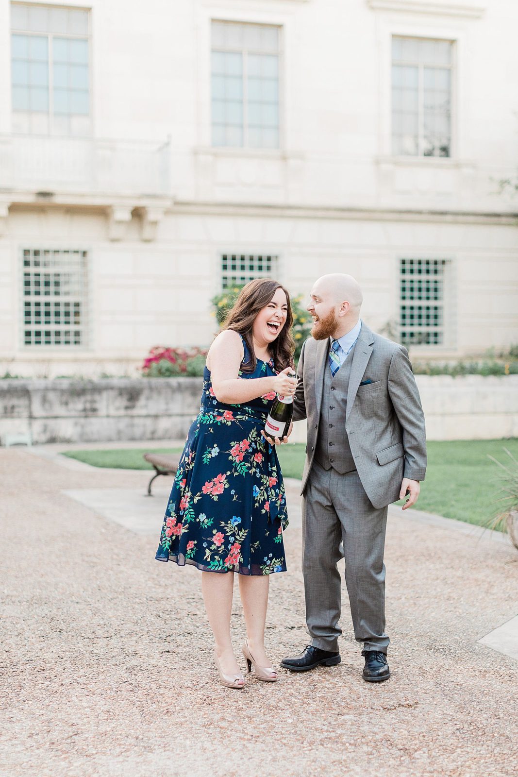 Engagement Pictures with Champagne Toast