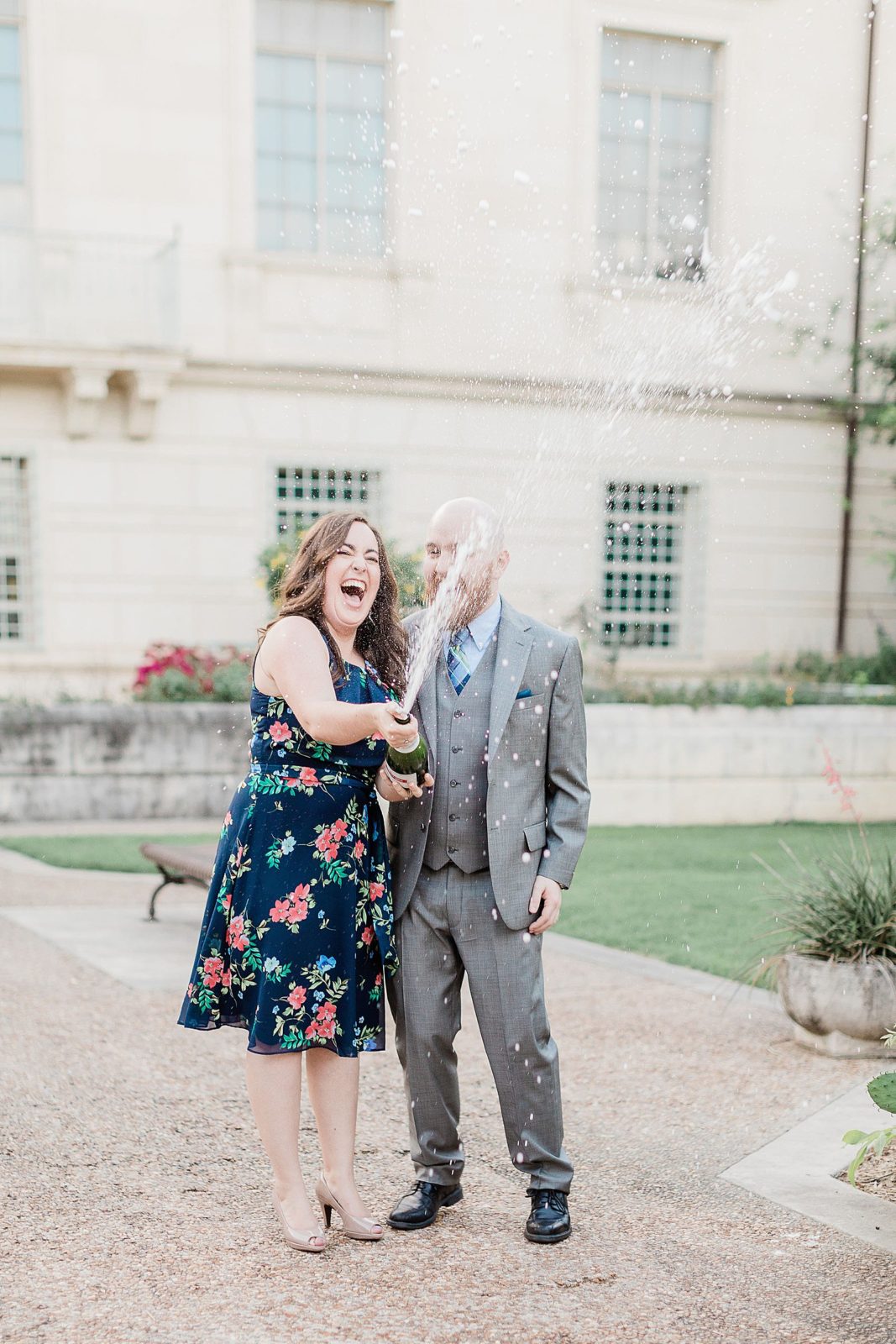 Engagement Pictures with Champagne Toast
