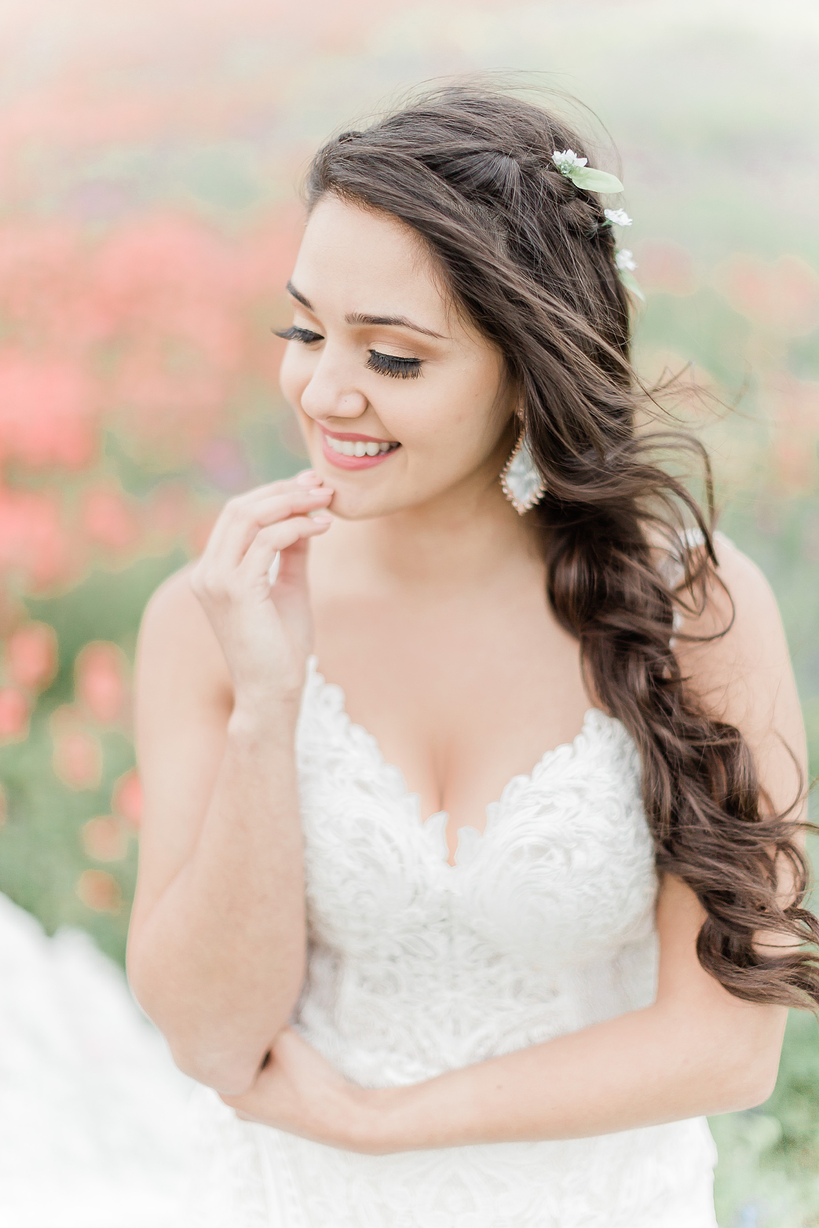 Romantic Flower Bridal Session with Lace Gown by Anna Kay Photography, Destination Wedding Photographer