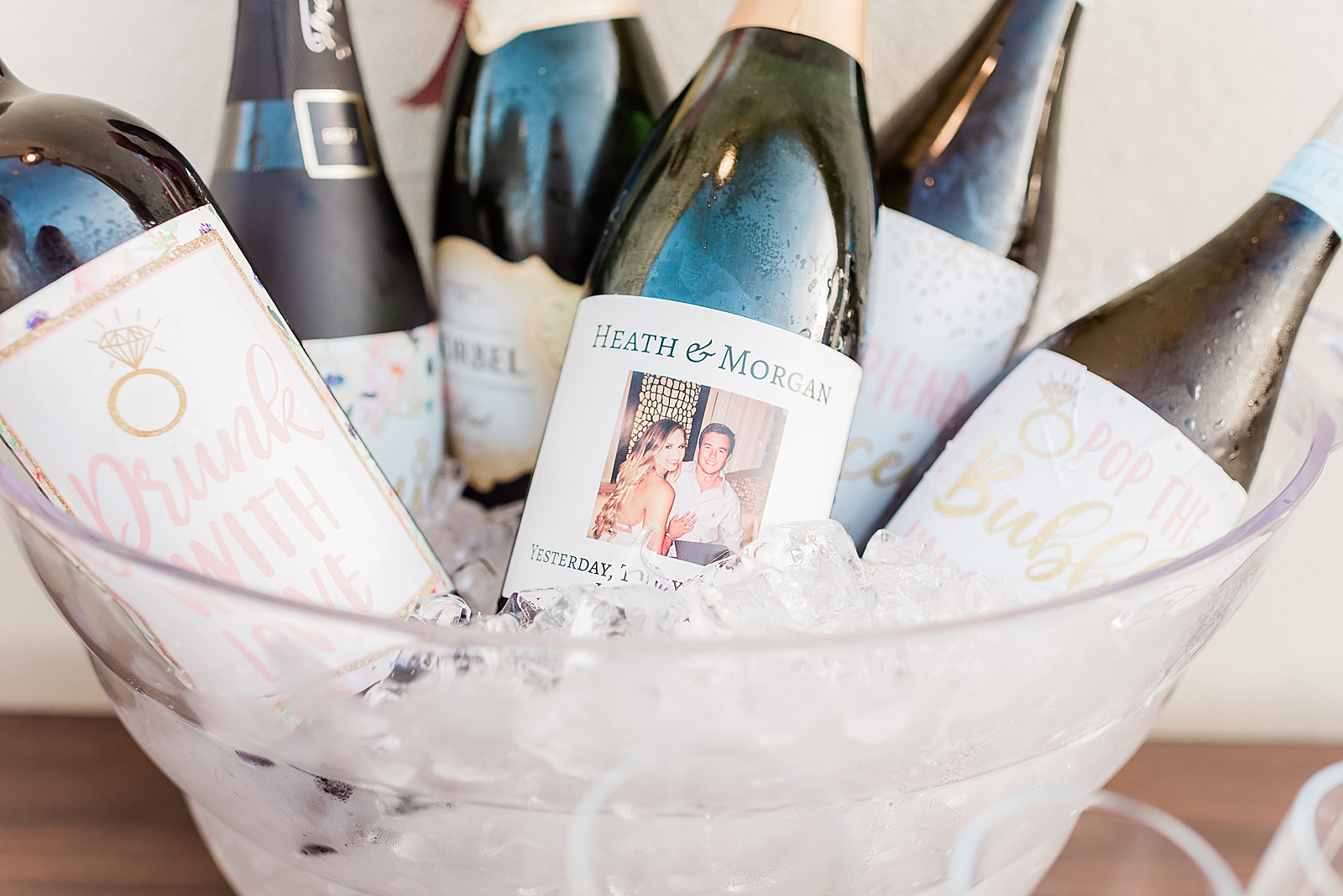 Personalized Champagne Bottles, Proposal, Anna Kay Photography, Texas Photography