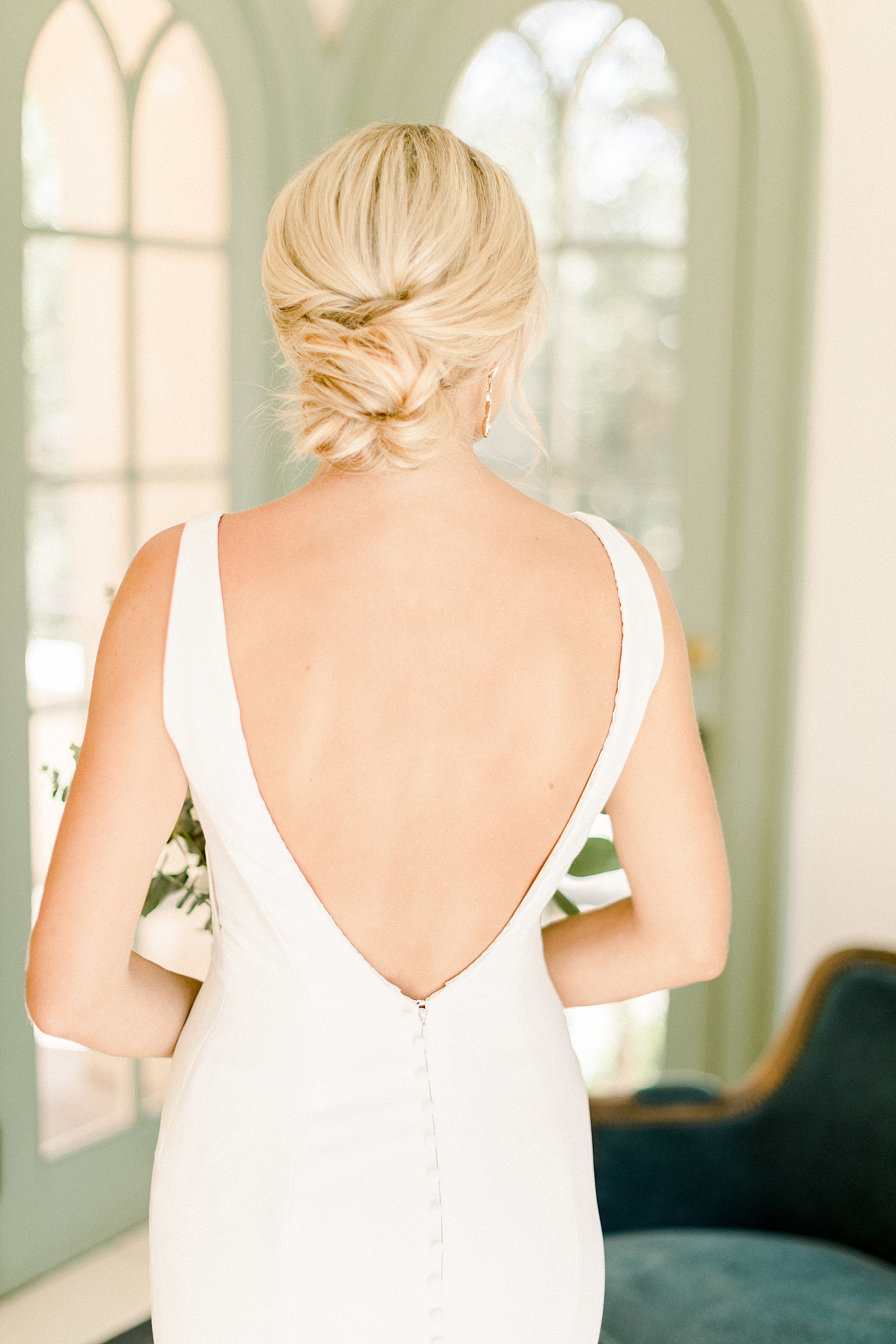Low Back Wedding Gown, San Antonio Wedding Photographer