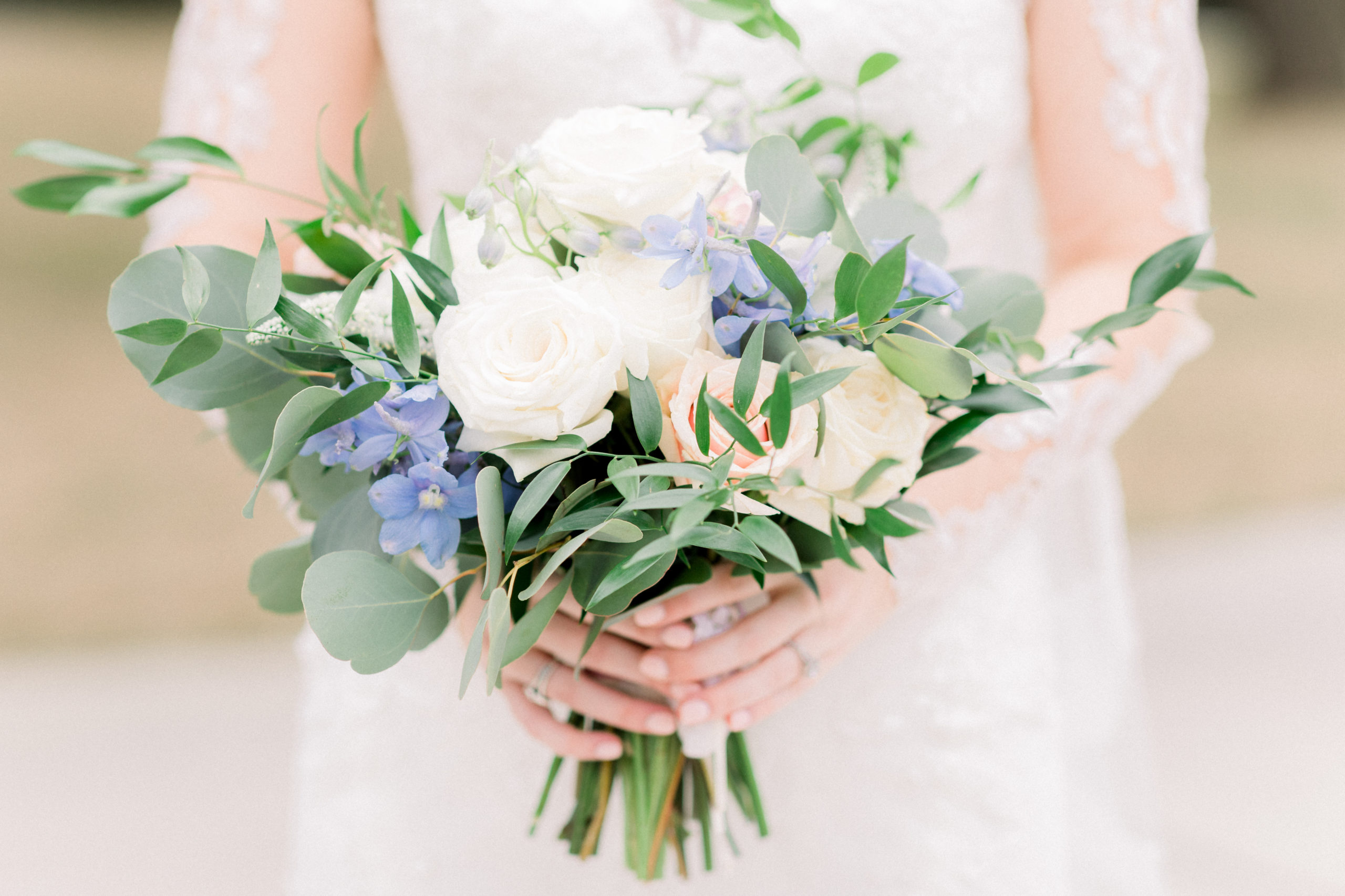 Blue and White Wedding Bouquet Flowers, Spring Wedding, Anna Kay Photography, San Antonio Wedding Photography