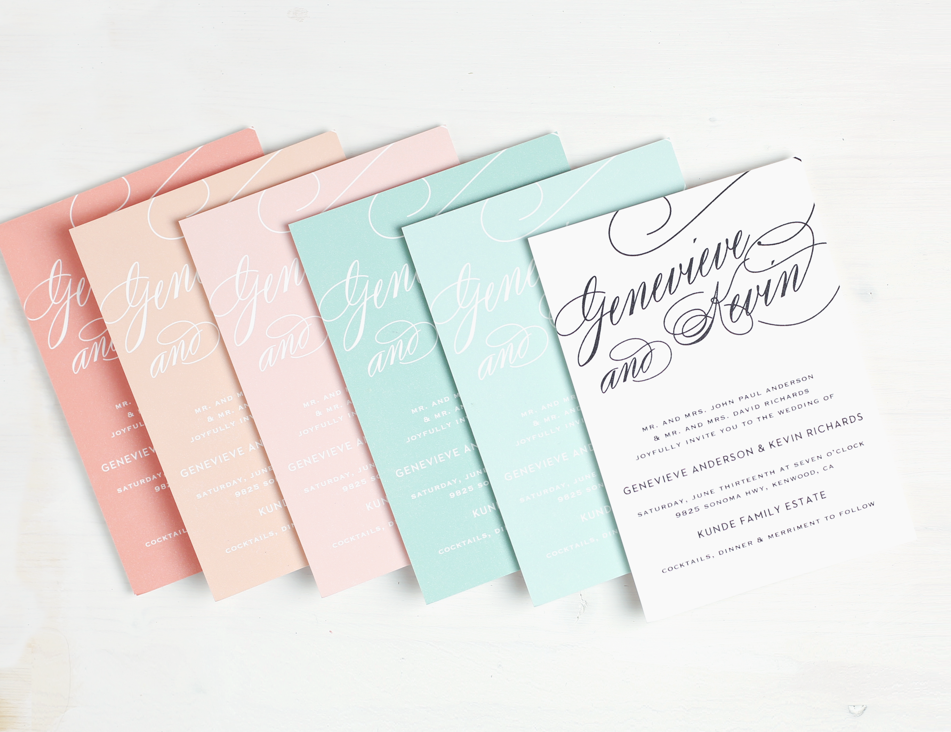 Colorful Invitations and Envelopes by Basic Invite
