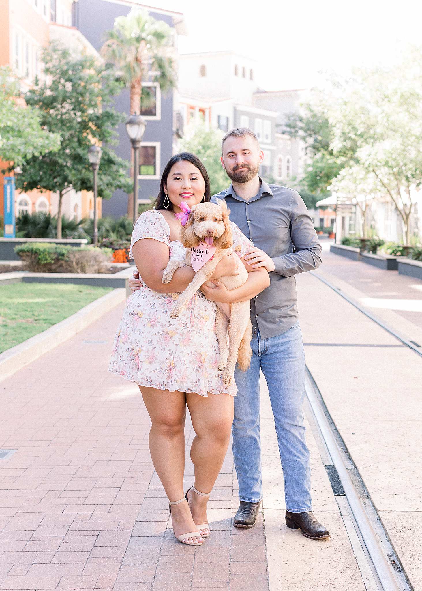 Goldendoodle at Engagement Session, San Antonio Photographer, Anna Kay Photography