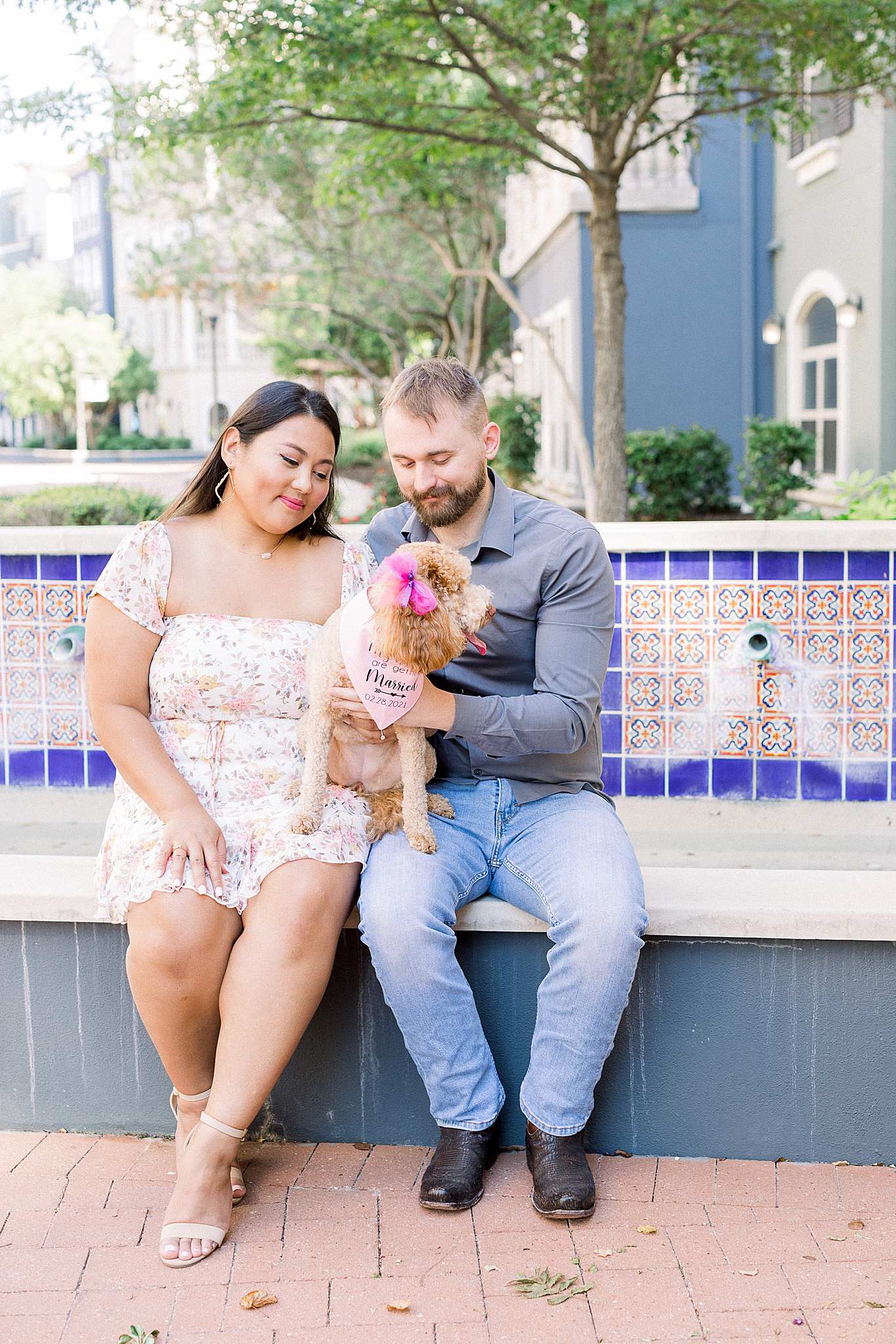 Goldendoodle at Engagement Session, San Antonio Photographer, Anna Kay Photography