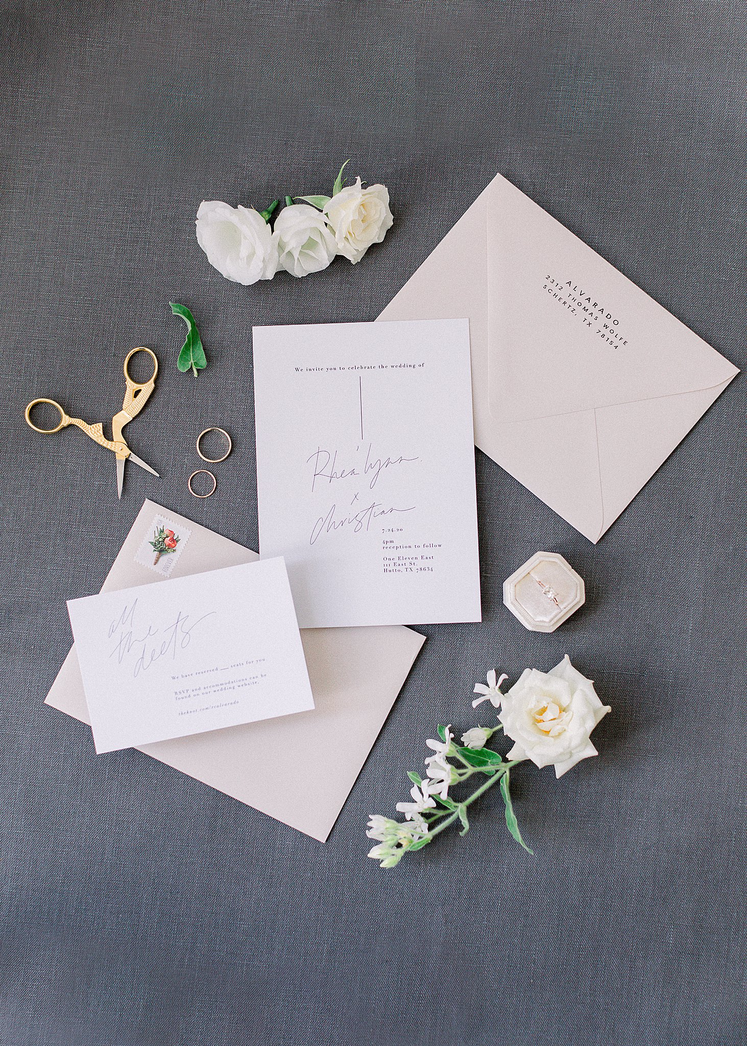 Modern Invitation Suite with Clean Lines, Anna Kay Photography, San Antonio Wedding Photographer