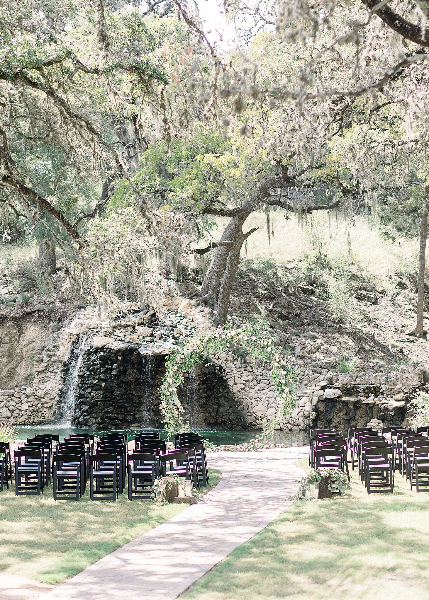 Ceremony Set Up at Hayes Hollow, Hidden Falls Events, Spring Branch, Texas, Anna Kay Photography