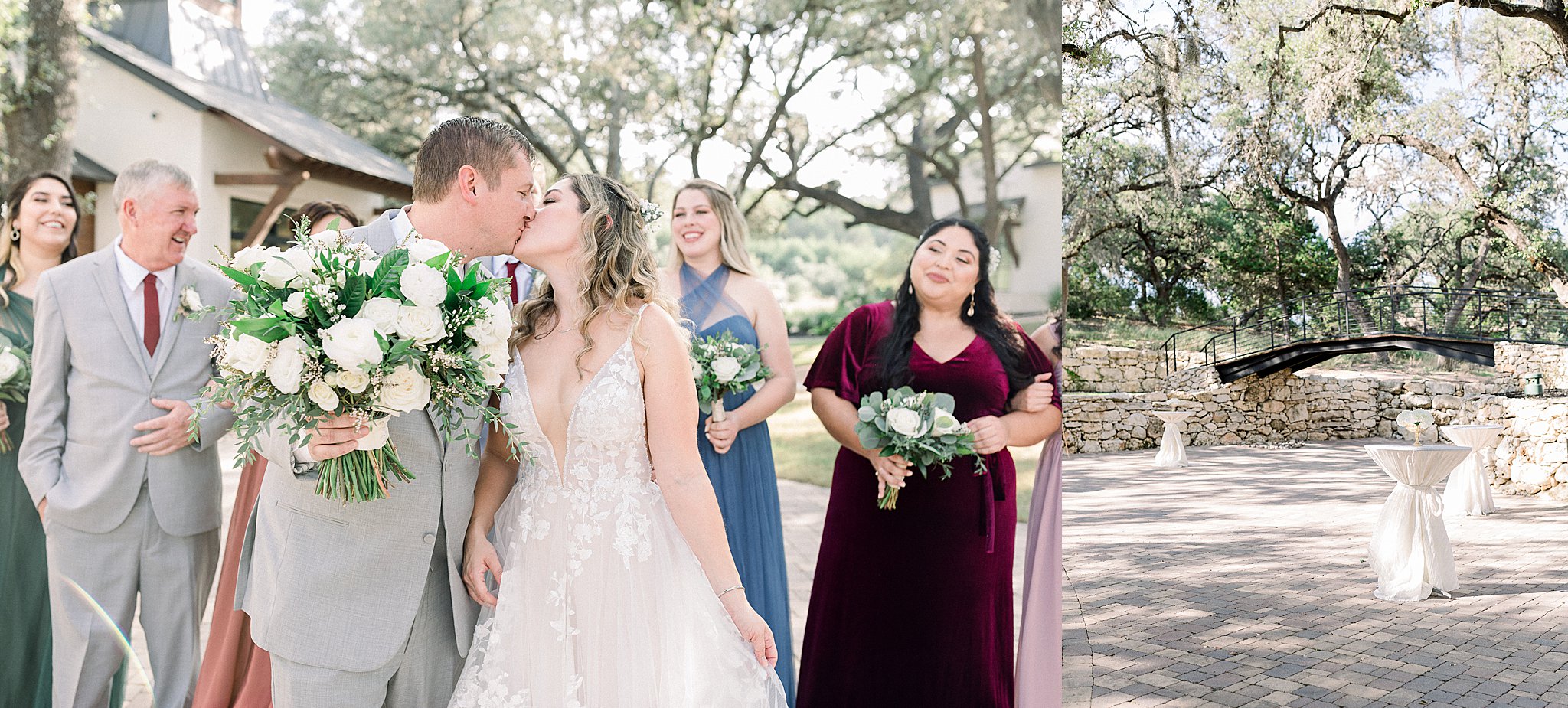 Multicolored Bridesmaids Gowns, A fall wedding at Hayes Hollow, Anna Kay Photography