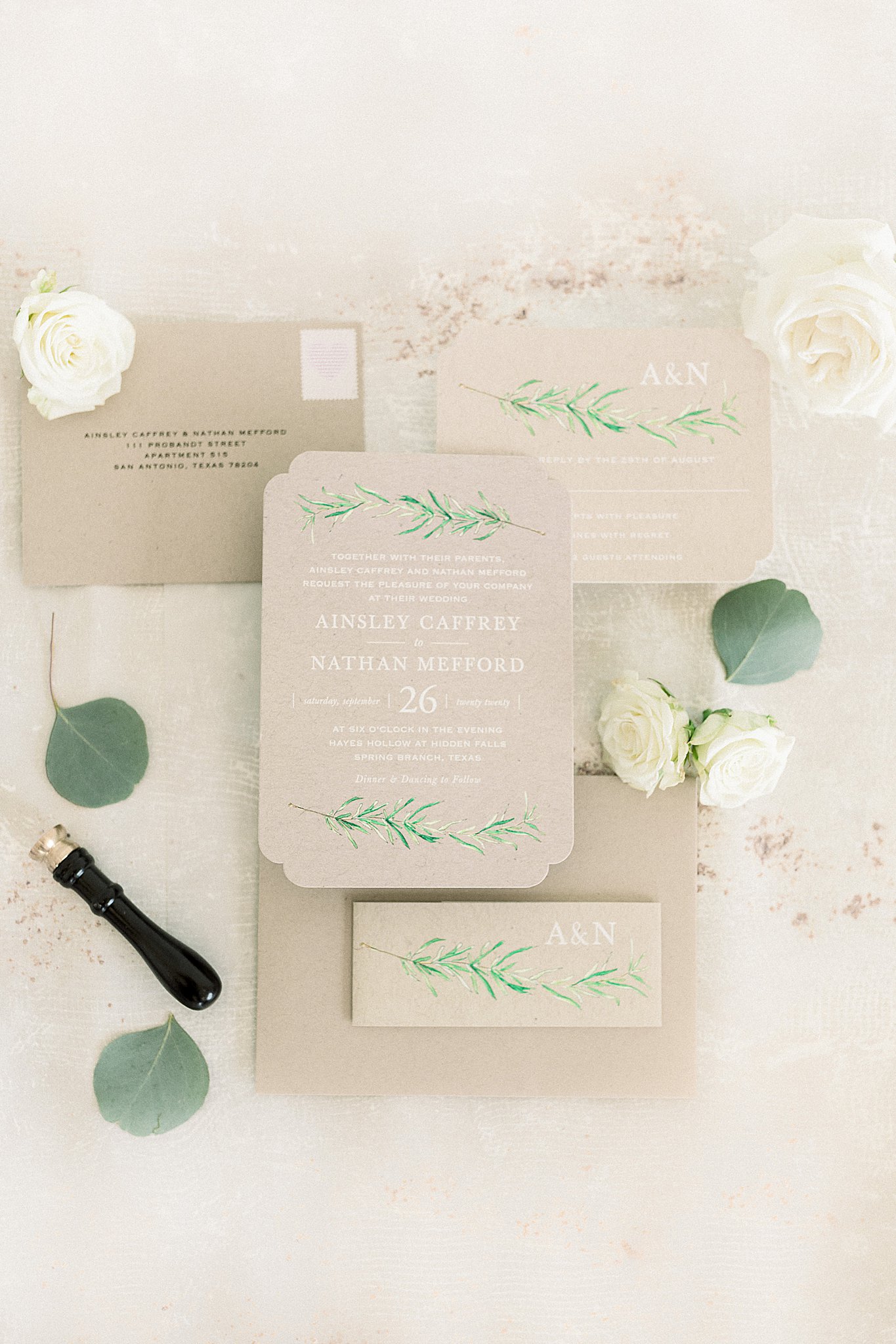 Luxury Paper Wedding Invitations, Austin Wedding Photographer, Anna Kay Photography