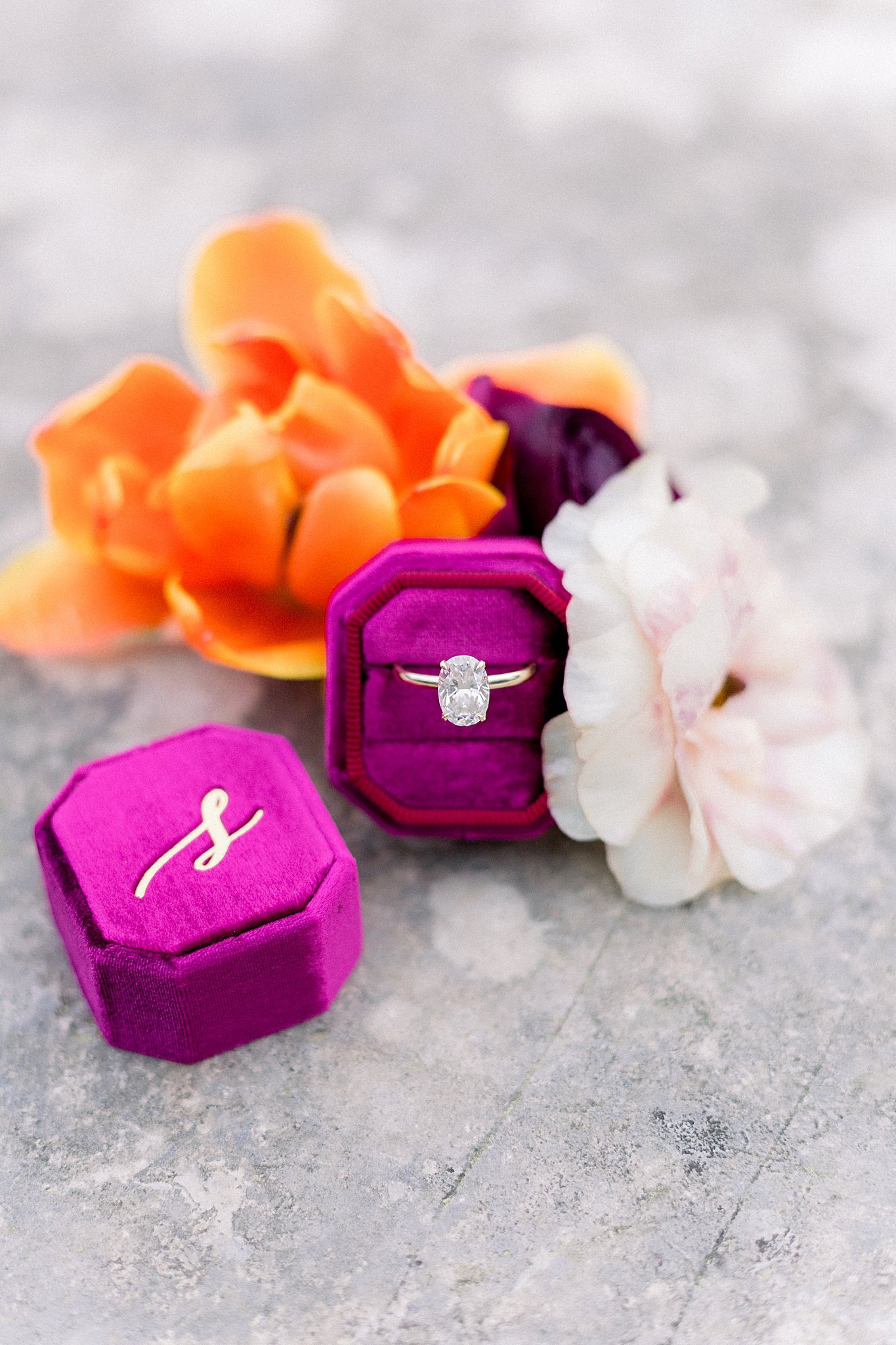 Engagement Ring in Velvet Ring Box, Anna Kay Photography, Texas Wedding Photographer