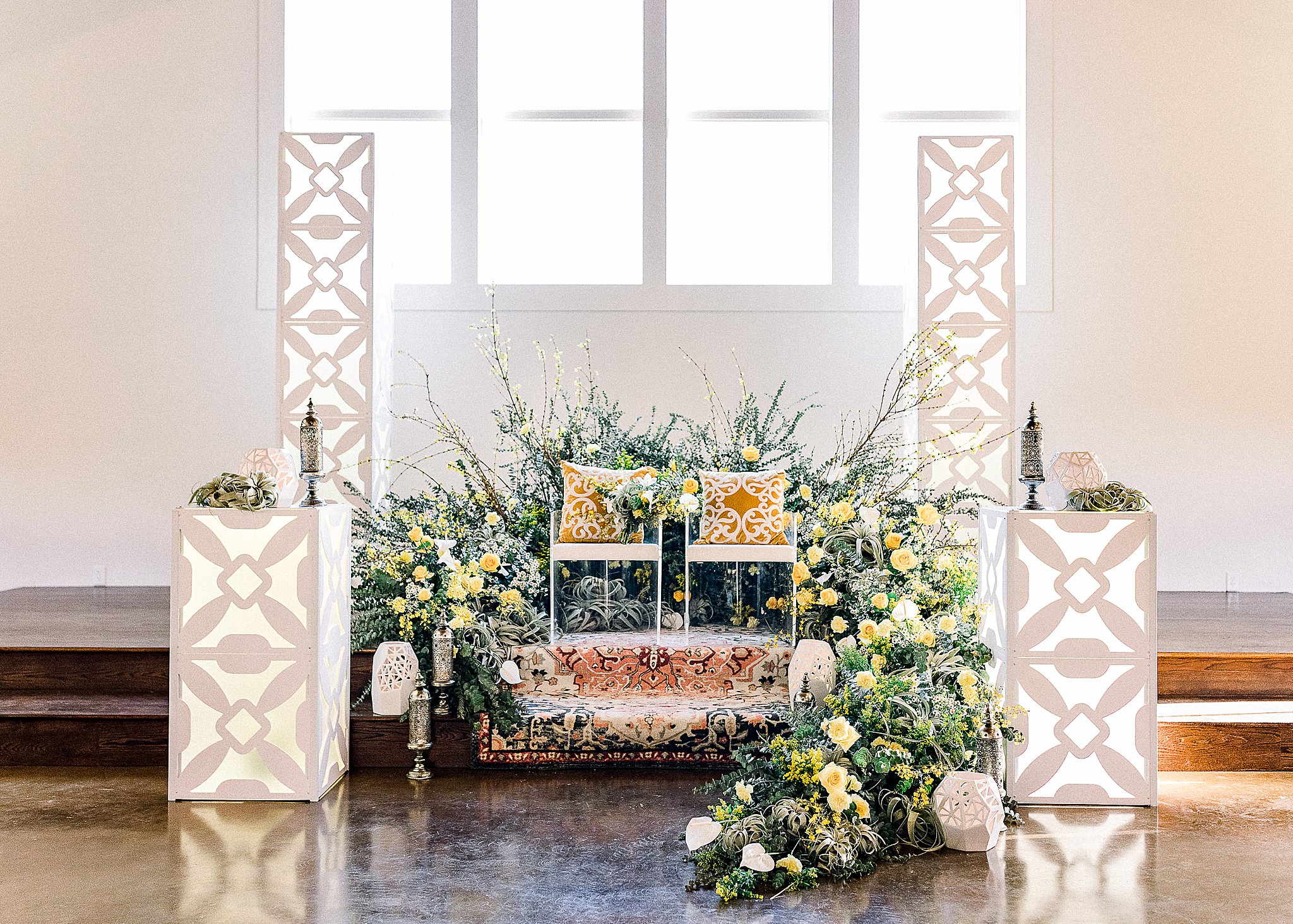Modern Indian wedding stage and furniture