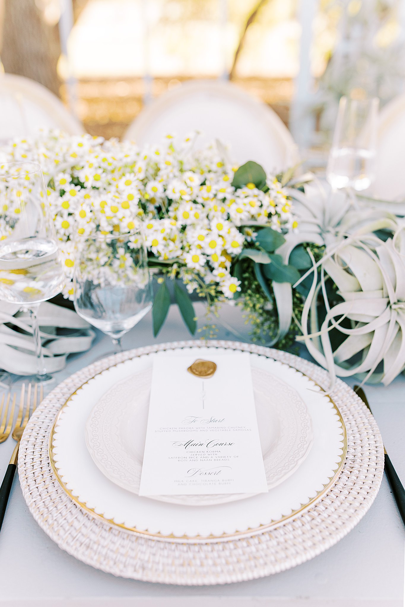 Gold, white, silver, succulents and china table display wedding