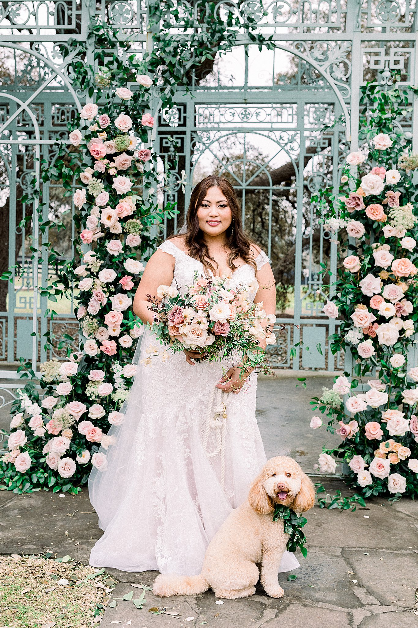 Bride with her Puppy