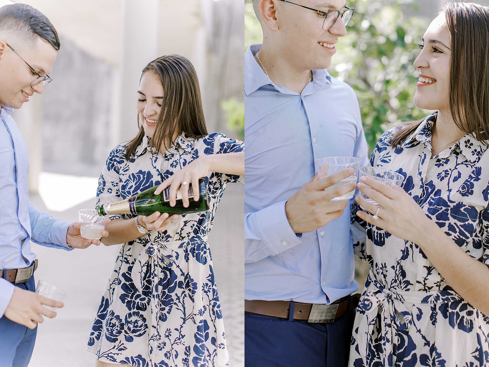 Pop the champagne engagement in San Antonio